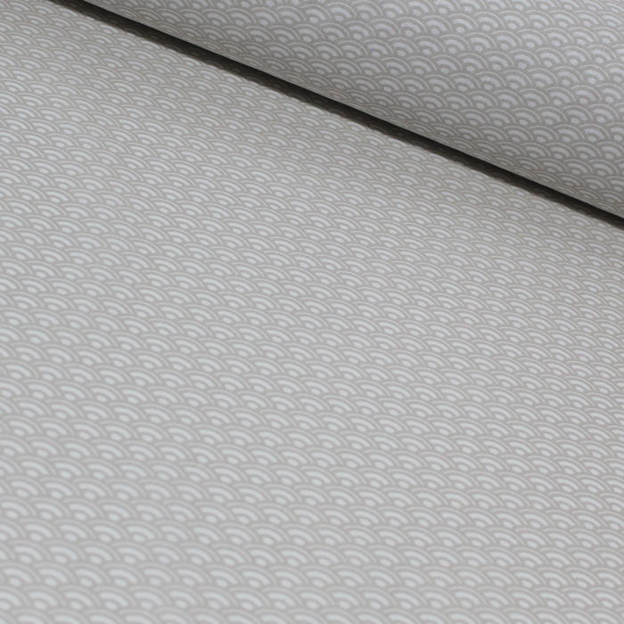 Saijo, blanc et beige, coton français