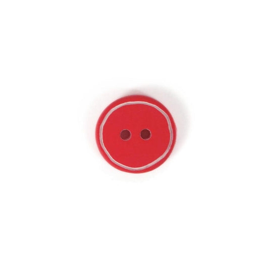 Bottone bordato rosso papavero - varie misure