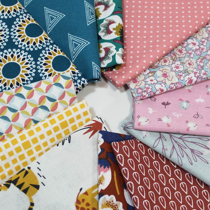 Fat quarter, A'nanas doré, cotone francese