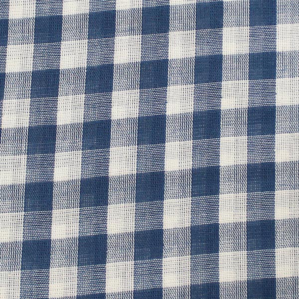 Gingham, doppia garza vichy, blu fiume