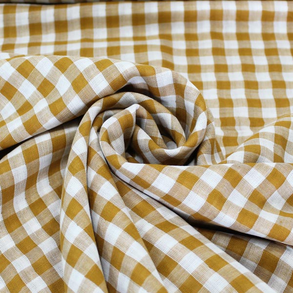 Gingham, doppia garza vichy, ocra