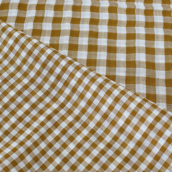 Gingham, doppia garza vichy, ocra