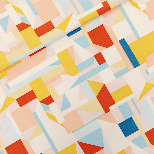 Cubistics, Off-White, Gabardine in tela di cotone