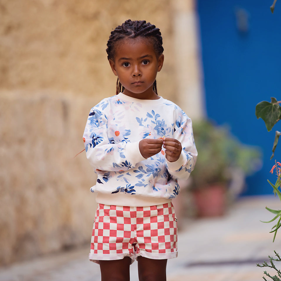 Checkers, Tea rose, Gabardine in tela di cotone