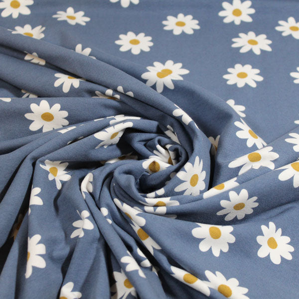 Daisy, Blu denim, Jersey di Cotone BIOLOGICO