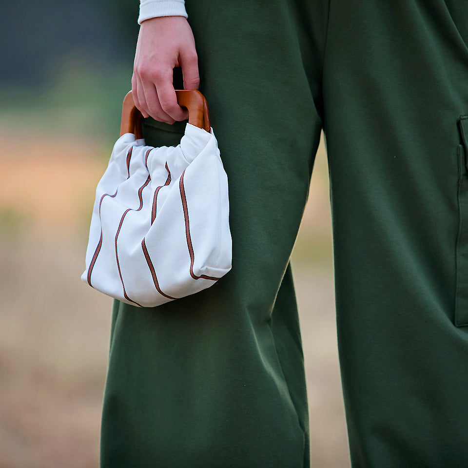 Verticals, Grayed white, Gabardine in tela di cotone