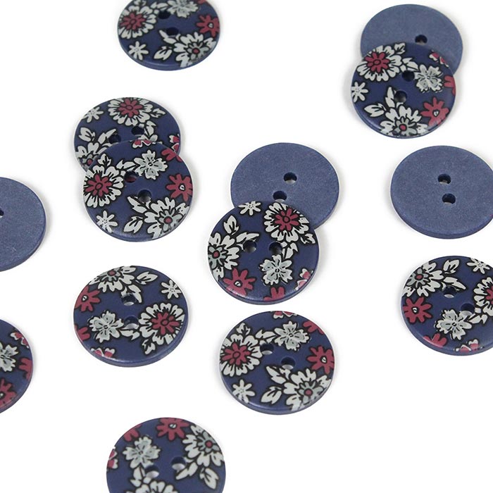 Bouton liberty bleu marine, 18 mm