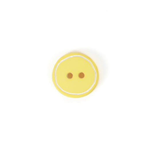 Bottone bordato giallo - varie misure