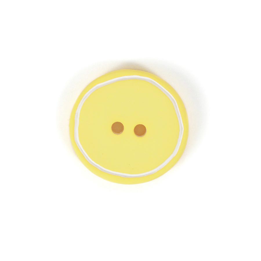 Bouton bordé jaune - différentes tailles