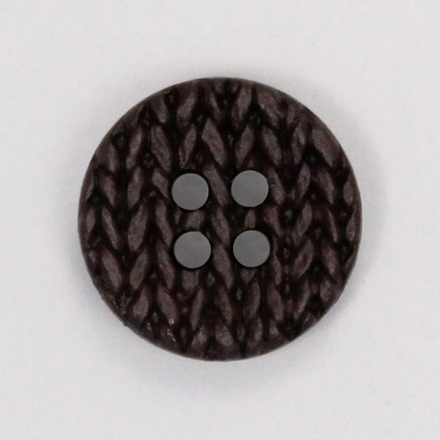 Bouton en laine chocolat noir - différentes tailles