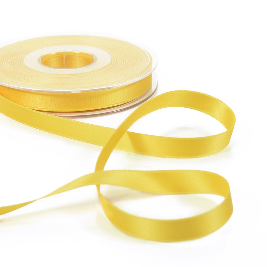 Ruban double satin jaune doré 10mm