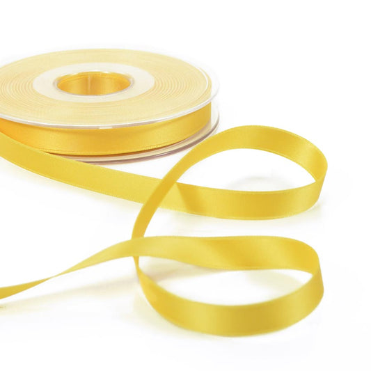 Ruban double satin jaune doré 10mm