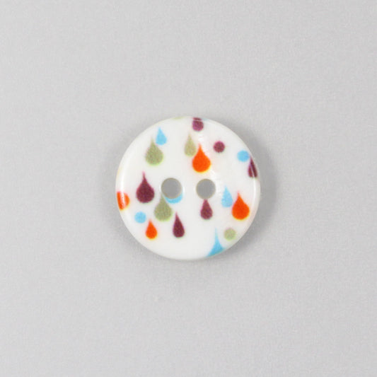 Bottone di madreperla, gocce viola, 15 mm
