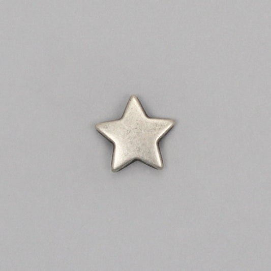 Bottone stella argento anticato, 11mm