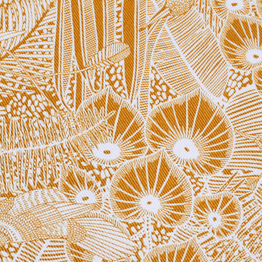 Foliage Song, Amber Yellow, Gabardine in tela di cotone