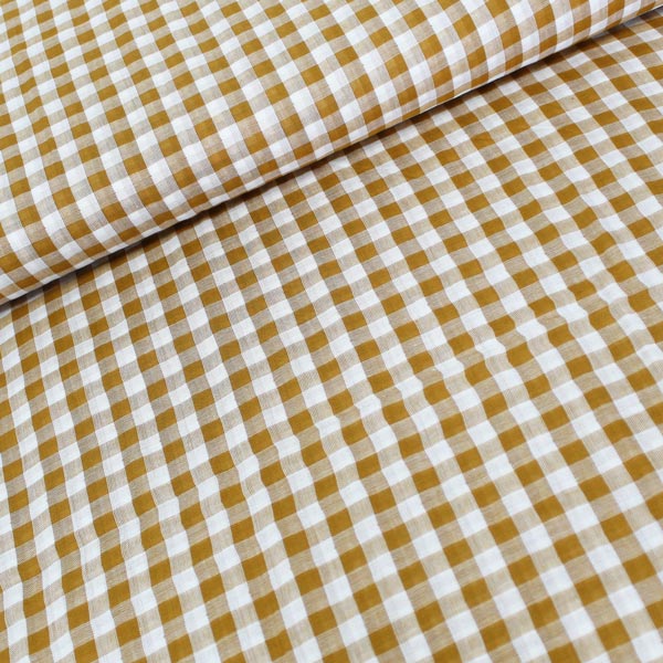 Gingham, doppia garza vichy, ocra