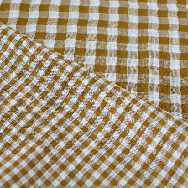 Gingham, doppia garza vichy, ocra