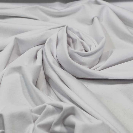 Jersey di cotone unito Bianco
