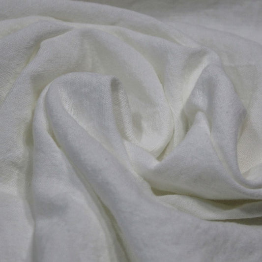 Misto lino cotone, stone washed, bianco